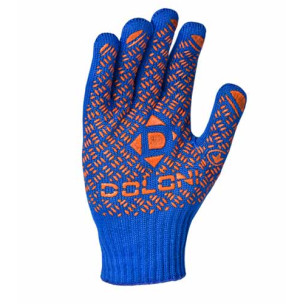 Рабочие перчатки DOLONI 4450 трикотажные синие с пвх универсал PROFI 10 класс